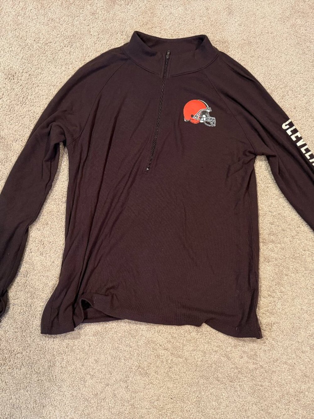 NFL Team Apparel Cleveland Browns Quarter Zip Pullover Womens XL